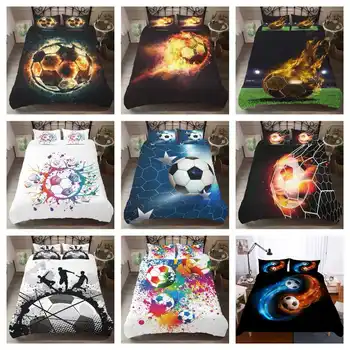 

Hot Style Bedding Set 3d Digital football soccer Printing 2/3pcs Duvet Cover & Pillowcases Set with Zipper Closure UK/AU/US Size