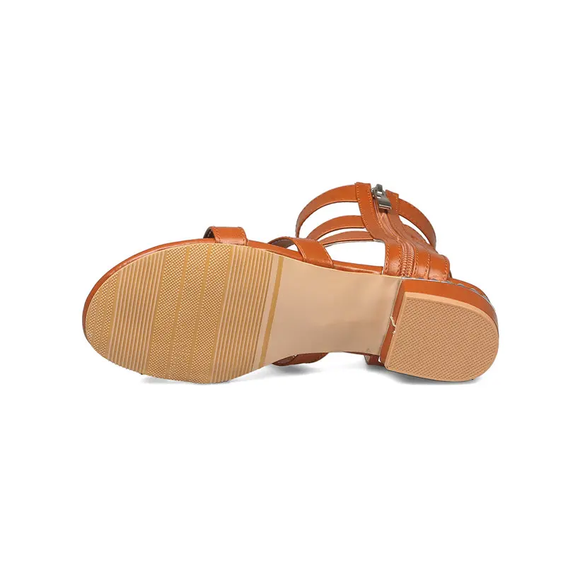 Женские сандалии гладиаторы на низком квадратном каблуке черные или коричневые