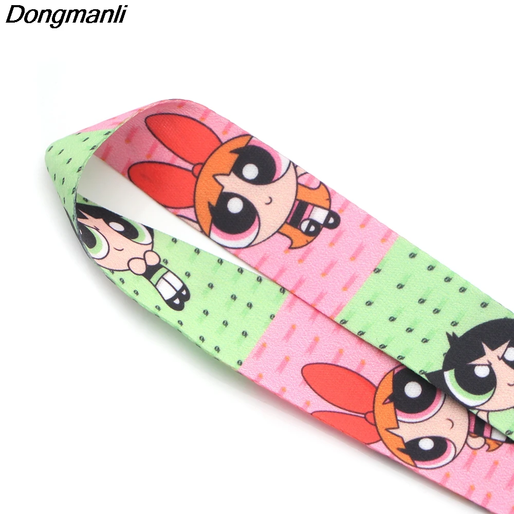 PC125 Powerpuff шнурок для девушки для брелка ID карты пропуска спортзала держатель значка мобильного телефона висячая Веревка держатель ключа лариат