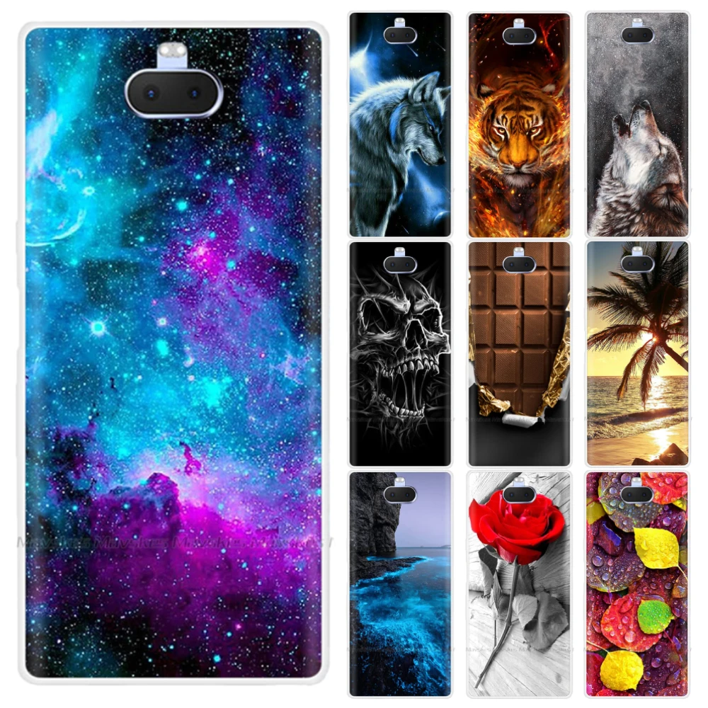 For Sony Xperia 10 Case Soft TPU Silicon Phone Back Cover for Plus Bumper Xperia10 10Plus Fundas | Мобильные телефоны и