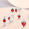 2022 Fashion Jewelry Christmas Stud Earrings Animal Ladybug Clover Heart 925 Sterling Silver Small Earrings for Women Kids Girls ► Photo 2/6