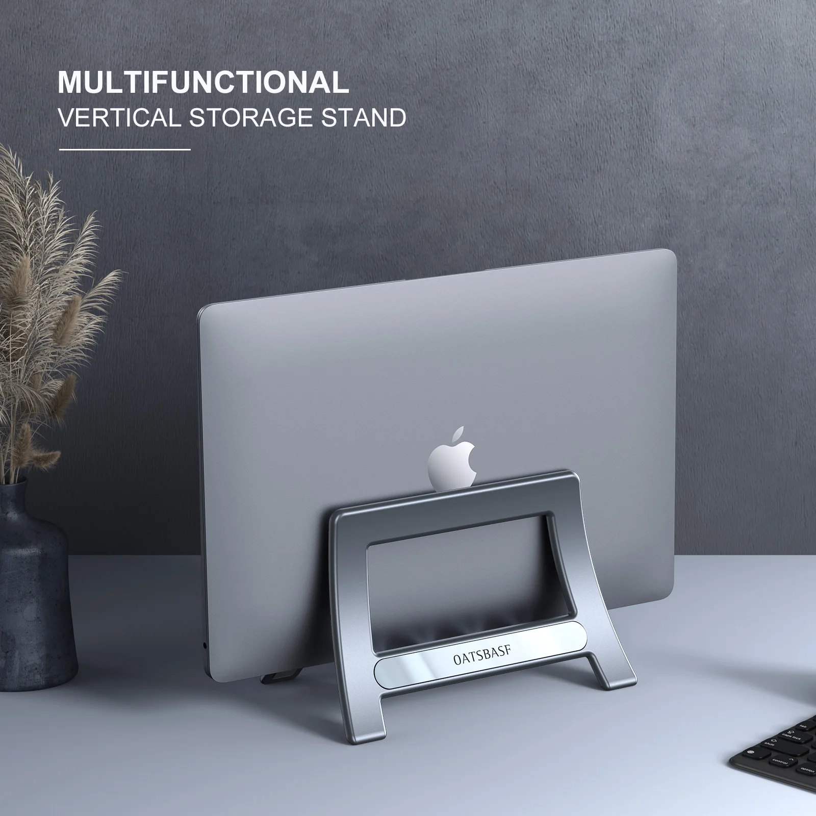 Oatsbasf 3 in 1 Vertical Laptop Computer Stand For MacBook Pro Tablet Phone iPad Foldable Notebook Gravity Bracket  Space Saving
