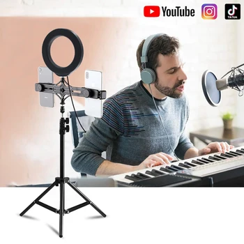 

PULUZ 6.2 Inch LED Ring Vlogging Video Light Live Broadcast Kits &1.1M Tripod for Vlog Video YouTube Portrait