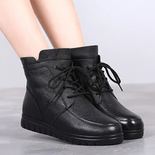 UPUPER; коллекция года; зимние ботинки; женские ботинки; Модные женские ботильоны из натуральной кожи; теплые зимние ботинки на плоской подошве с мехом; зимняя обувь