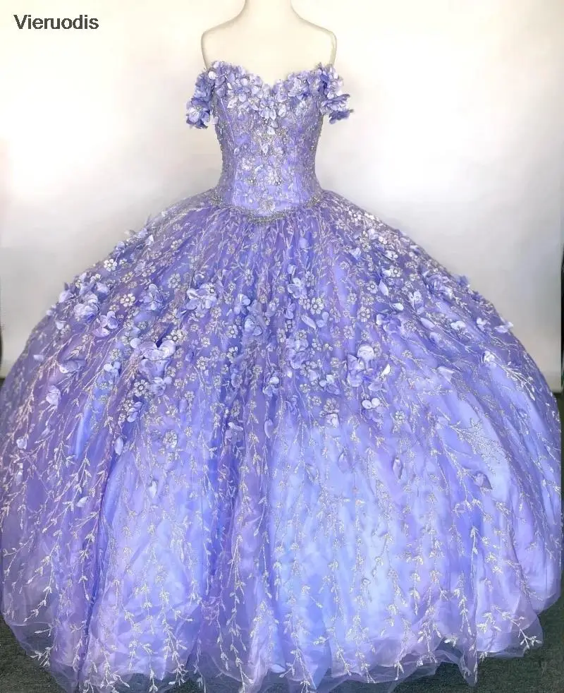 Mexican Vestido De 15 Anos Lilac Charro Quinceanera Dresses with Cloak Lace Applqiued Corset Sweet 16 Dress Abiti Da Cerimonia