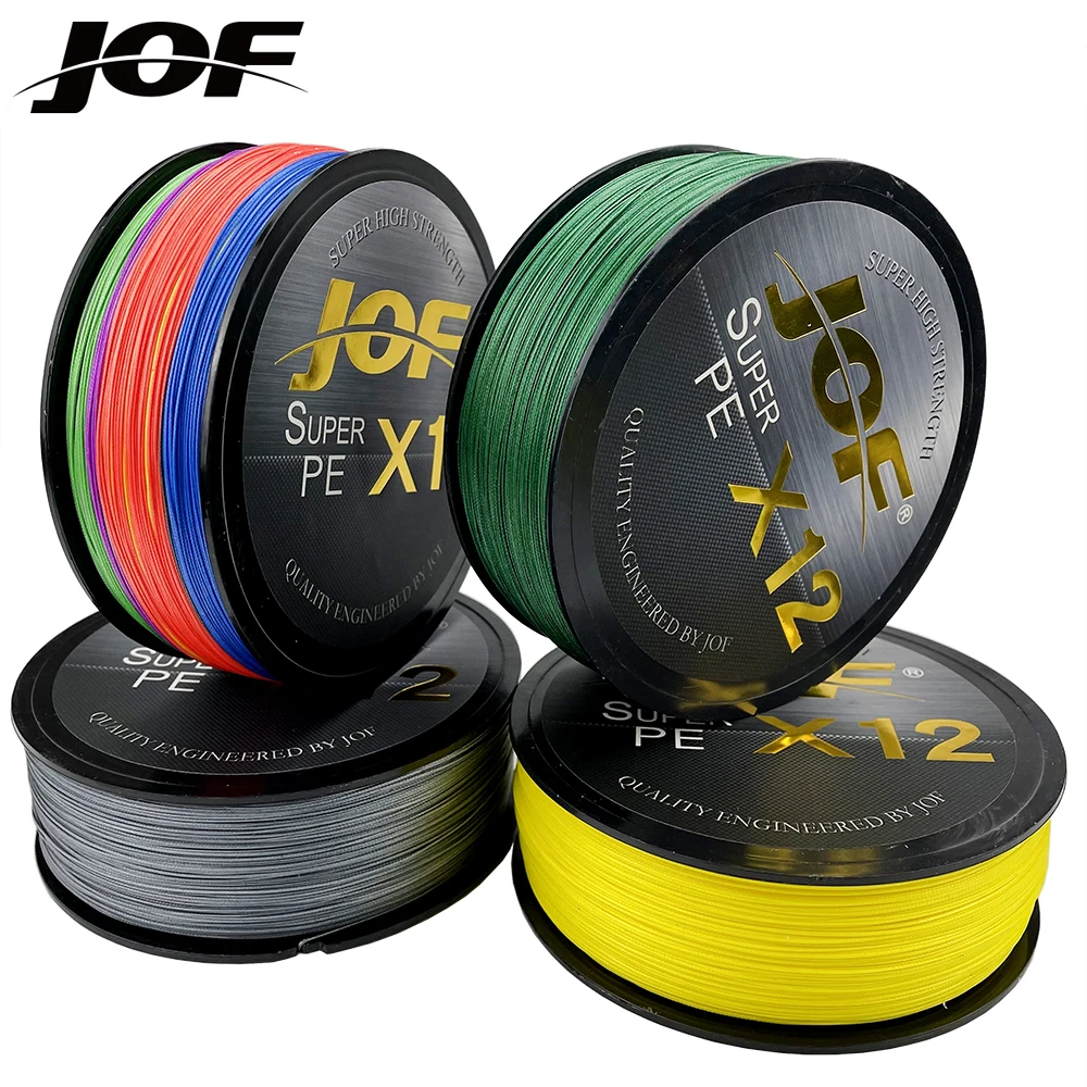 JOF X12 Strength Thread 25 ~ 92lb Fishing Line Advanced Braided Fishing Line Sea 500m300m 100m Grey fishing line fishing tackle