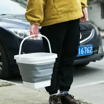 

Outdoor Foldable Bucket Plastic Folding Foot Bath Barrels Fishing Promotion Camping Car Wash Bucket