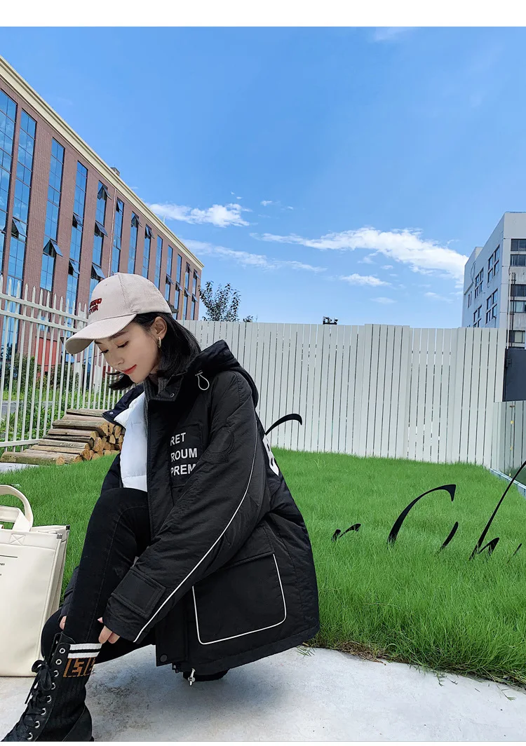 Новинка, стильный пуховик для фотосессии, Студенческая хлопковая куртка в стиле милитари, мужская и женская хлопковая куртка в стиле знаменитостей