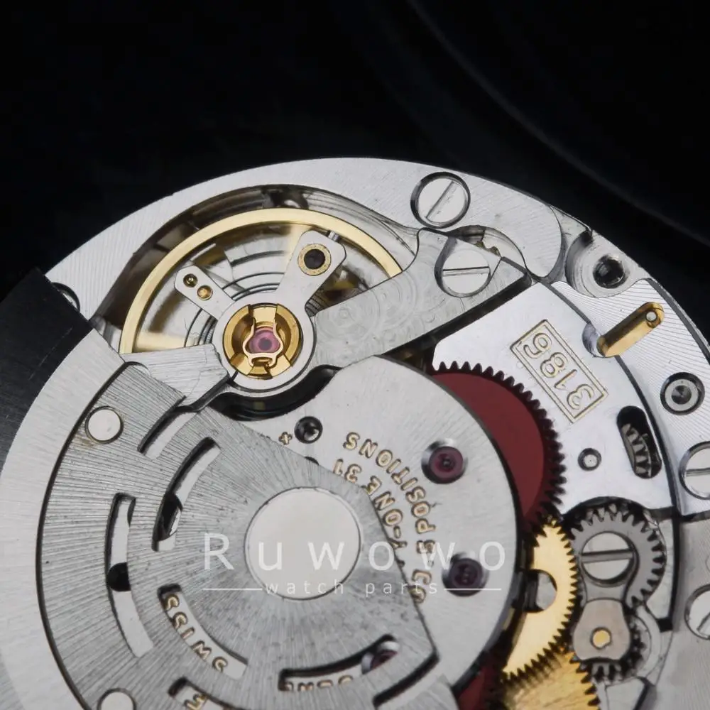 china made 3186 movement full new with GMT time function 4 hands blue balance spring 28.4mm