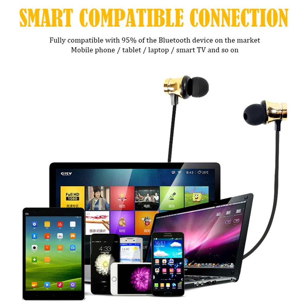 Bluetooth наушники Спорт громкой связи беспроводные наушники Магнитная гарнитура с микрофоном для мобильных телефонов Xiaomi