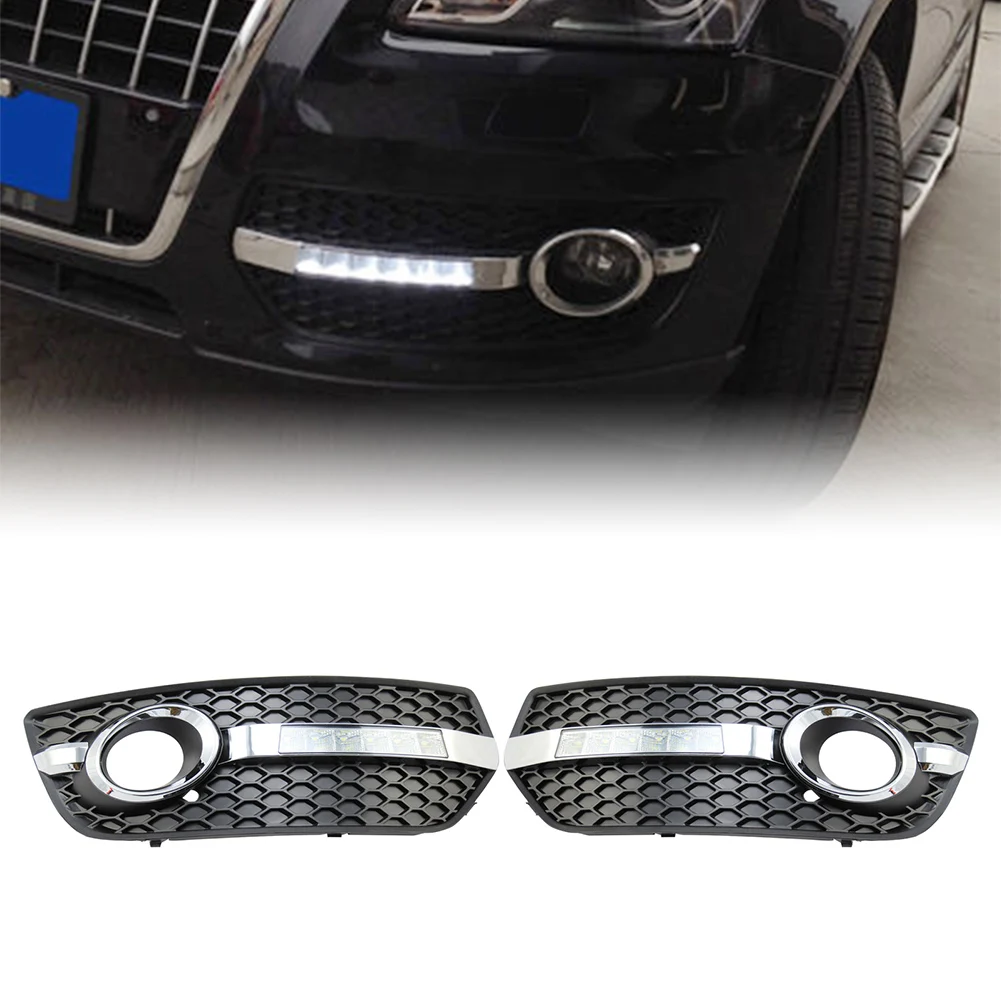 

Car Front Bumper Lamp Right + Left 2Pcs For Audi Q5 2009 2010 2011 2012 White LED Daytime Running Lights DRL