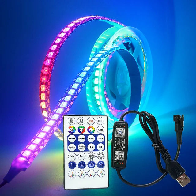 5V USB Strip Light RGB5050 Bluetooth Flexible Diode Color Changing RGBIC  Ws2812b LED Strip TV Backlight