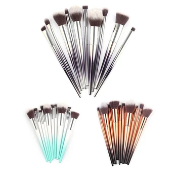 

10Pcs Makeup Brushes Set Foundation Powder Blush Eyeshadow Sponge Brush Wool Fiber Soft Hair Cosmetic Tools