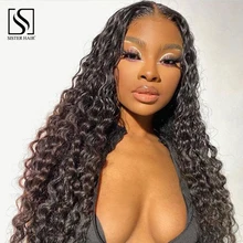 13x4 Deep Wave Frontal Wig Full Lace Front Human Hair Wigs Bob Water Wave Hd Wet And Wavy Loose Pre Plucked Curly Human Hair Wig