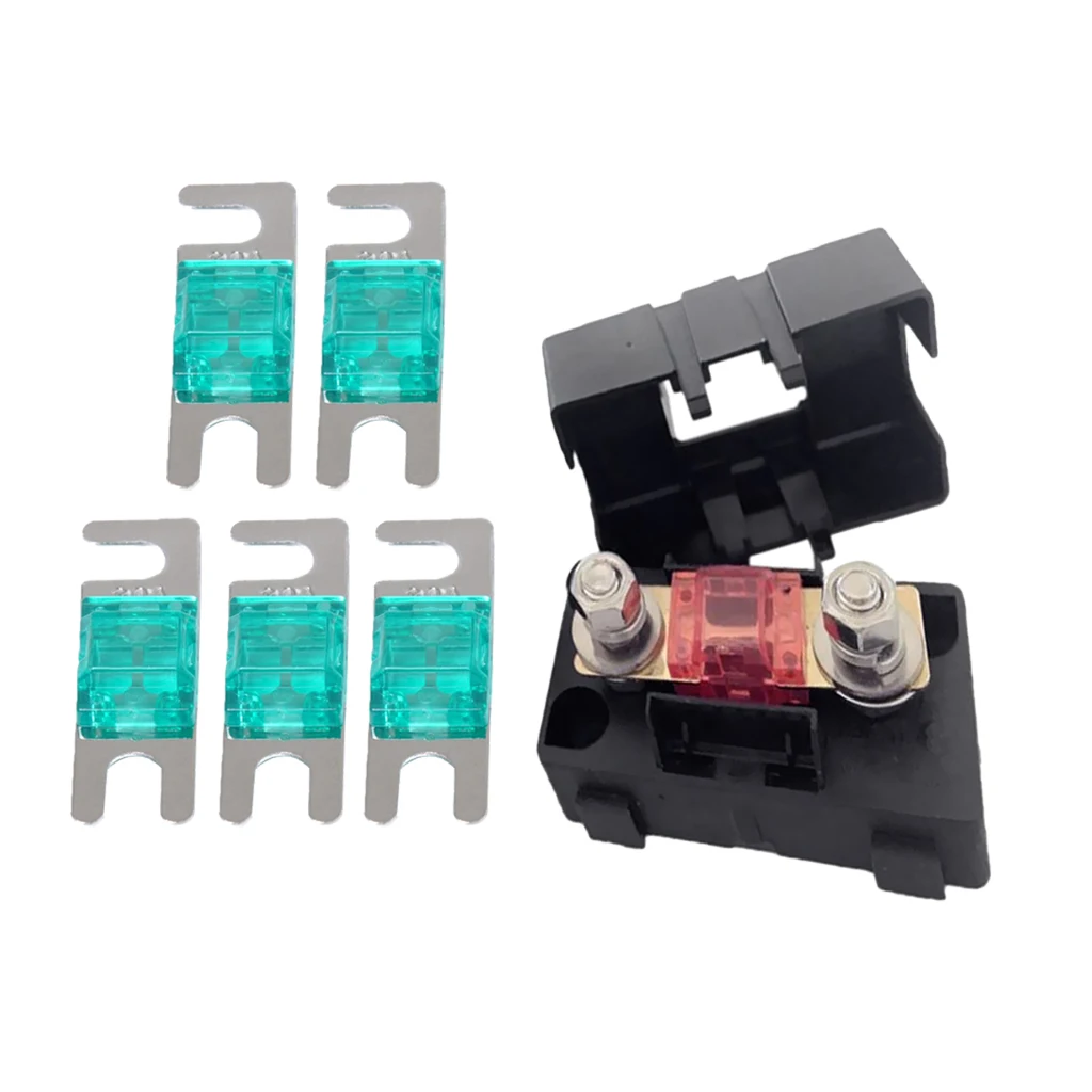 30A Automotive Car Mini ANS Fuse Holder Fusebox Block & 5pcs ANL Fuses