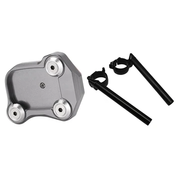 

Handle Bar 50mm Clip on Handlebar with Motorcycle Side Metal Support Foot Pad Base Motorcycle Bracket