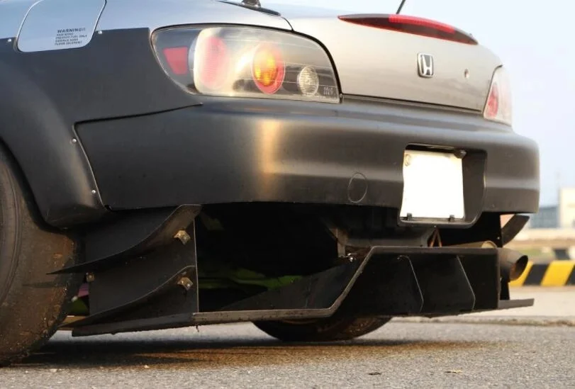 Универсальный JDM GT500 Стиль углеродного волокна сзади под диффузором глянцевое волокно бампер набор сплиттеров Дрифт комплект для EG EK EP FK FN GTS EVO
