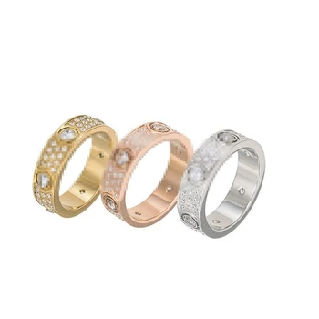 

New arrival Rose gold wide Titanium stainless steel Men women ring Married couples Buddhist monastic discipline Lord of the rin