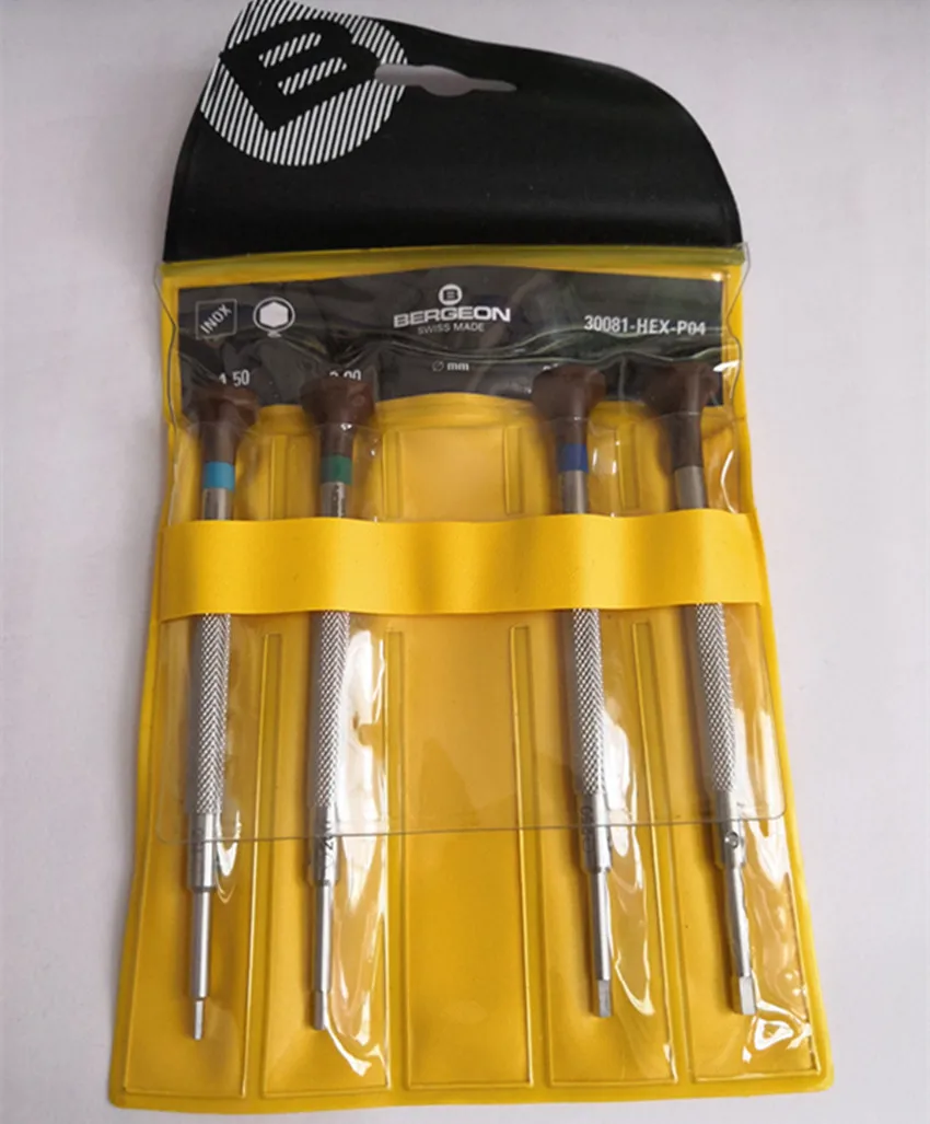 30081-HEX-p04External hexagonal screwdriver WATCHMAKERS ERGONOMIC 4PIECE SET slot type screwdriver TO repair the watch 1.5-3.0