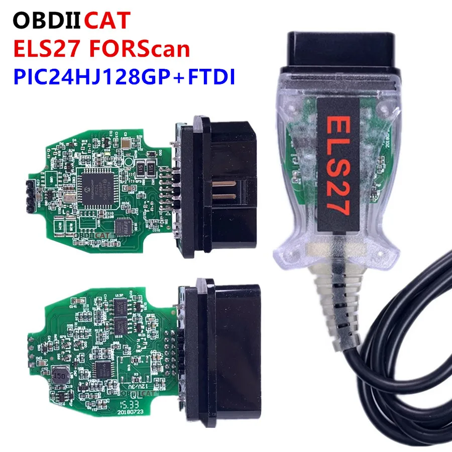 Newest V2.3.8 OBD2 Code Reader ELS27 FORScan Works Green PCB FTDI Chip+PIC24HJ128GP Best quality | Автомобили и мотоциклы