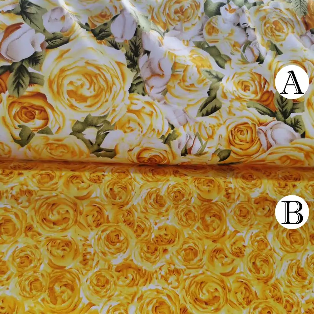 Yellow Floral Series Printed Twill Fabrics Cloth Half Meter For DIY Sewing Baby&ampChild Quilting Bedsheet Clothes Textile Material | Дом и