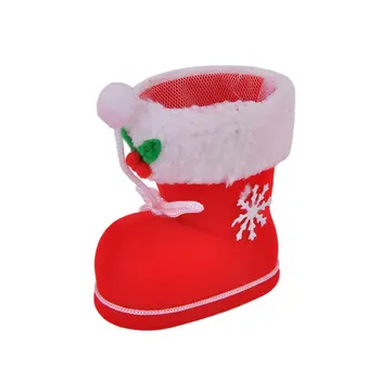 

Creative Design Christmas Flocking Boots Candy Boots Home Funny Xmas Decorations Supplies Best Children Kids Gifts