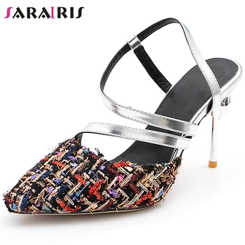 

SaraIris Fashion Female Cloth Thin Belt Sexy Sandals High Heel Party Office Dress Leisure Pumps Women Summer Shoes Woman