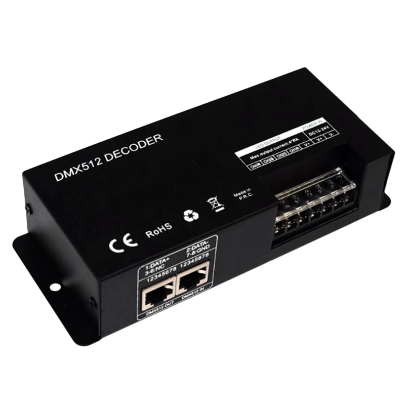 4CH DC12-24V RGBW DMX 512 декодер светодиодный контроллер RGB DMX512 4 канала X 8A светильник |