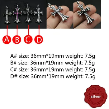 

P15 925 sterling silver pendant personality retro punk hip-hop style jewelry cross sweet letter shape gift for lover new hot