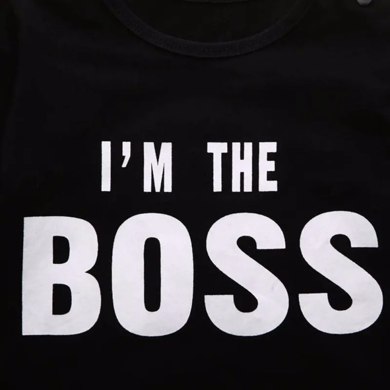 Детские комплекты одежды с надписью «I'M THE BOSS»; комбинезон с длинными рукавами для мальчиков и девочек; детское боди Одежда
