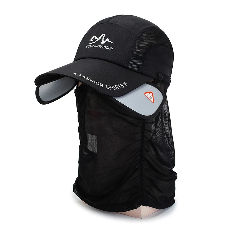 

New Outdoor Mask Hiking Detachable Face Visor Hat UV Protection Face Neck Cover Fishing Sun Protect Baseball Cap