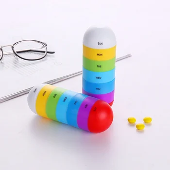 

7-grids Colorful Japanese Style Double-layer Waterproof Sealing Pill Case Mini Capsule Pill Box- Storage Boxes1