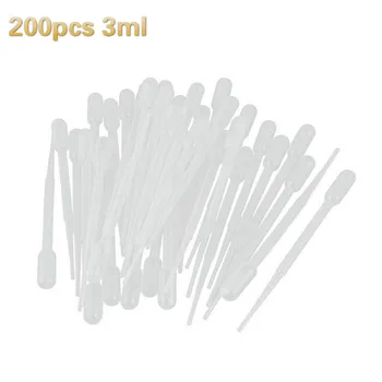 

200pcs 3ml transparent pipette disposable safety plastic dropper for experimental medicine microbiology use