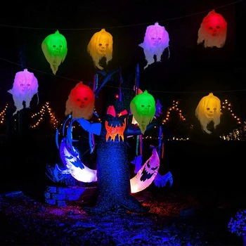 

Halloween Lights Decorations Halloween Skeleton Skull Lights 2.5M 10 Lights Color + Battery Box