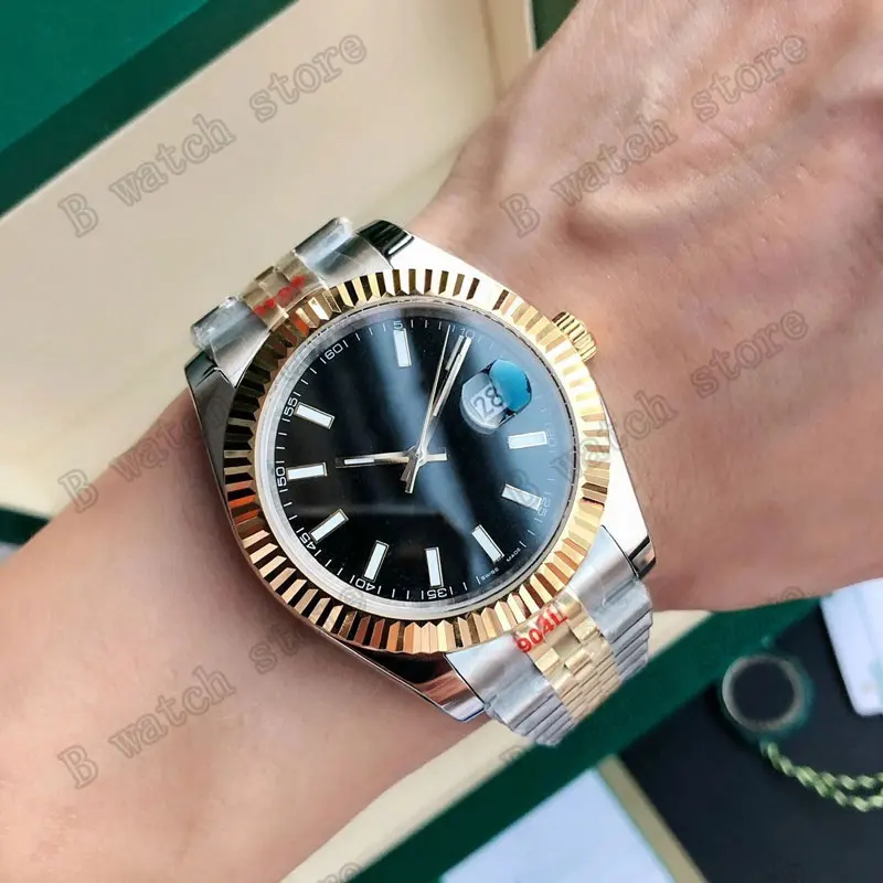 Золотой Для мужчин Мужские автоматические механические часы Datejust 41 мм сапфировое стекло Стекло с