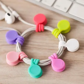 

Silicone Magnetic Earphone Cord Bobbin Cable Winder Holder Clip Wire Organizer Creative Magnet Headset Winder
