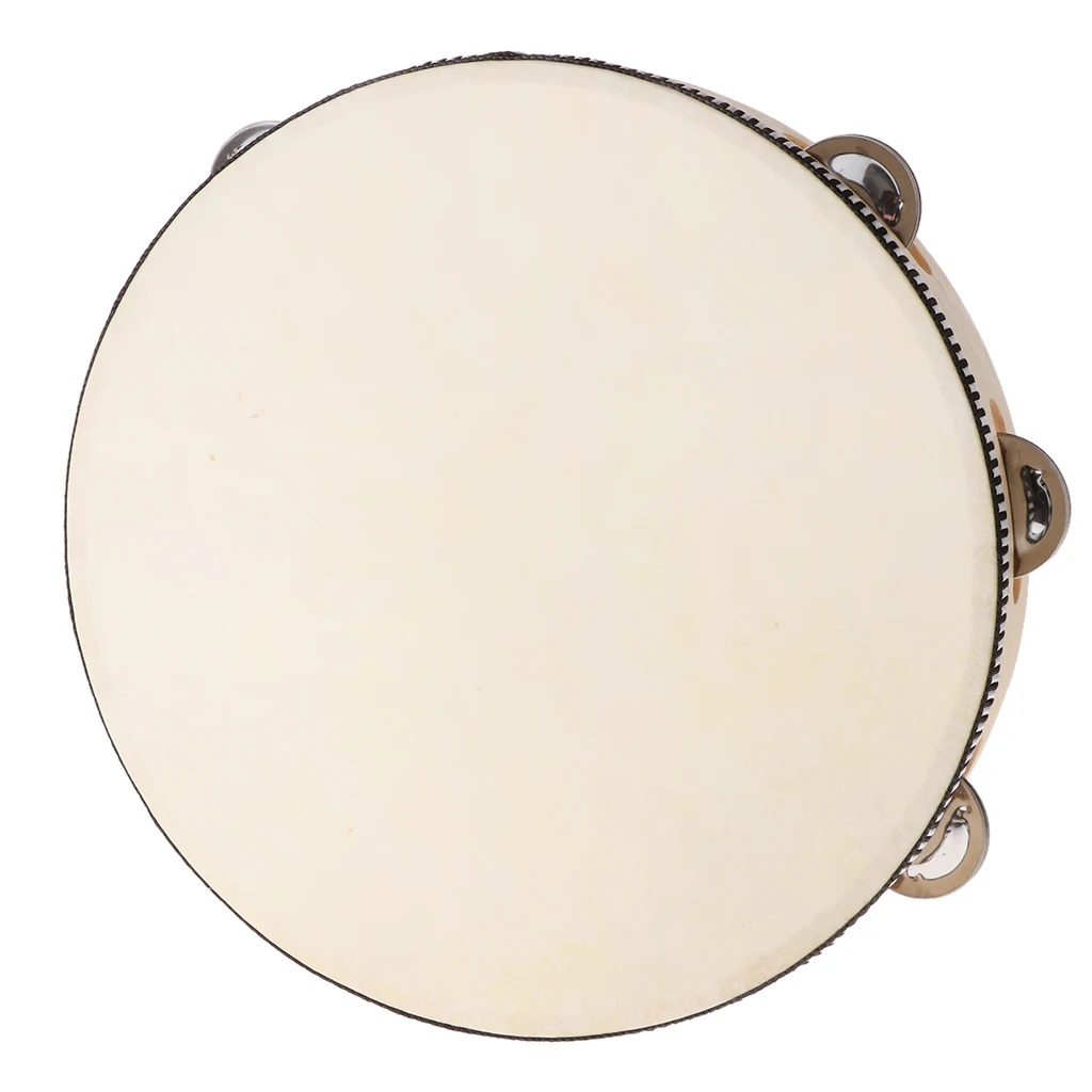 10inch Tambourine Percussion Drum Tamborine Hand Drum Double Sided Kids Musical Educational Toys