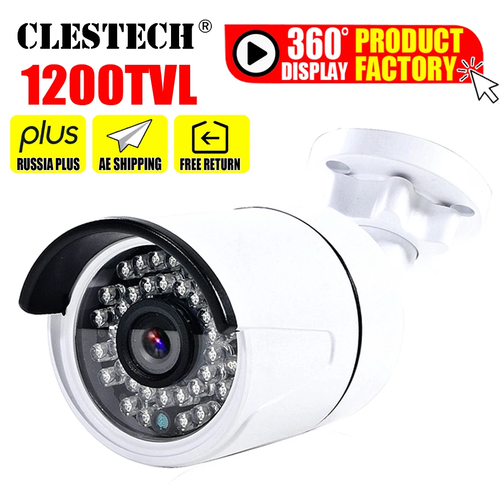 1200TVL Cmos Hd Cctv Camera in/Outdoor Waterproof ip66 IR-CUT 36Led Night Vision Video monitoring security vidicon have bracket |