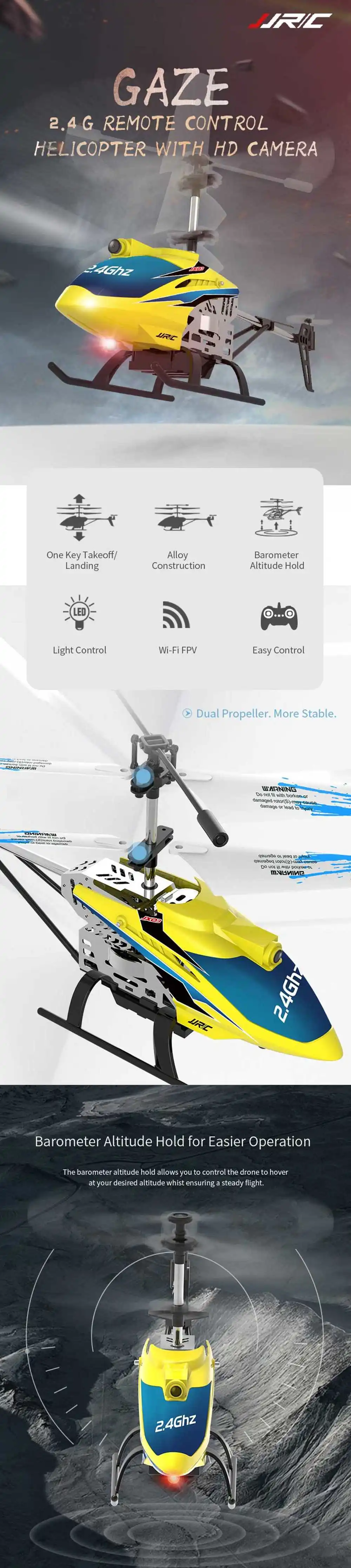 JJRC GAZE JX03 2,4G 4CH w/720 P HD камера высота удержания Hover один ключ взлет Радиоуправляемый вертолет RTF модель игрушки красный желтый
