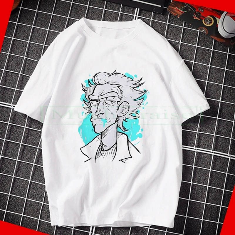 

Men's high quality T-shirt crewneck loose rick and morty printed men Tshirt casual knitted mens t-shirt tops