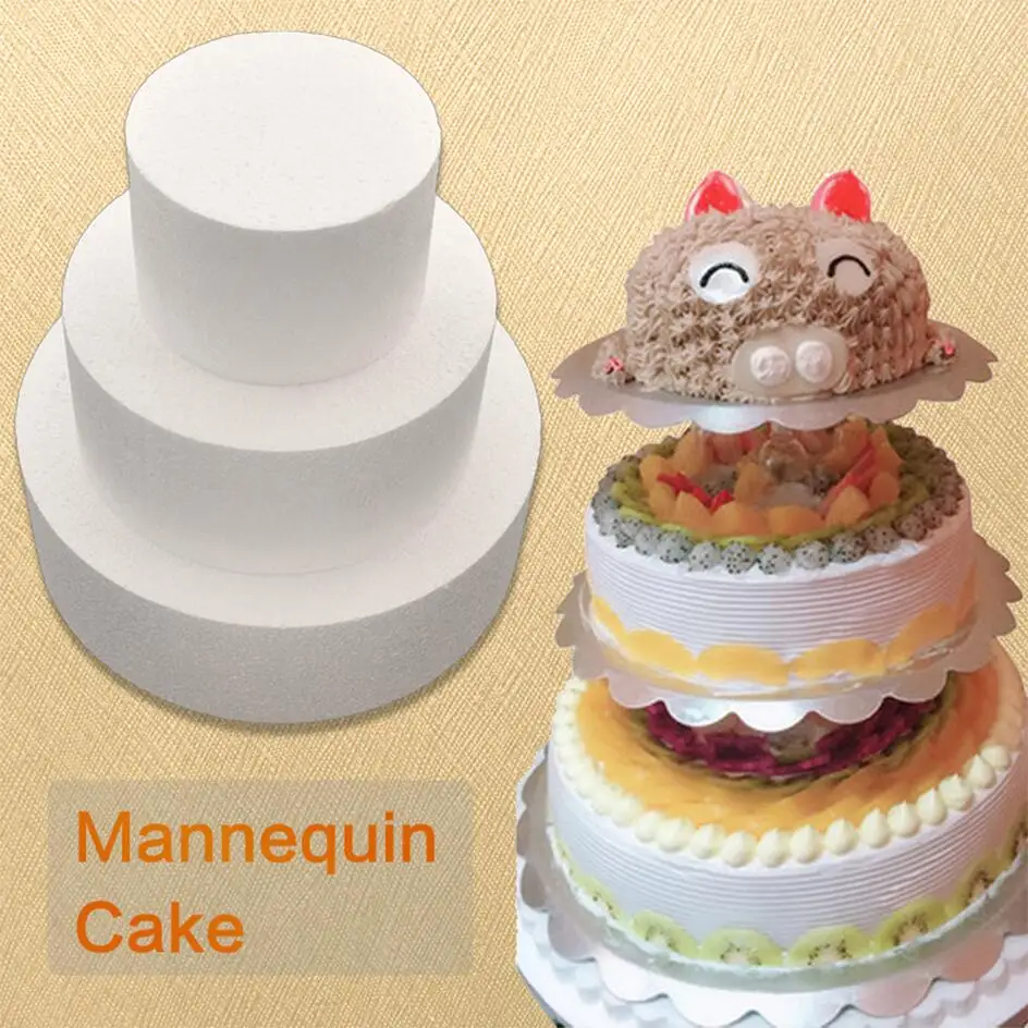 

New 4/6/8/10 inch cheap Party DIY Patrice Model Cake Dummy Sugarcraft Foam Mould Round Polystyrene Styrofoam Kitchen Accessories