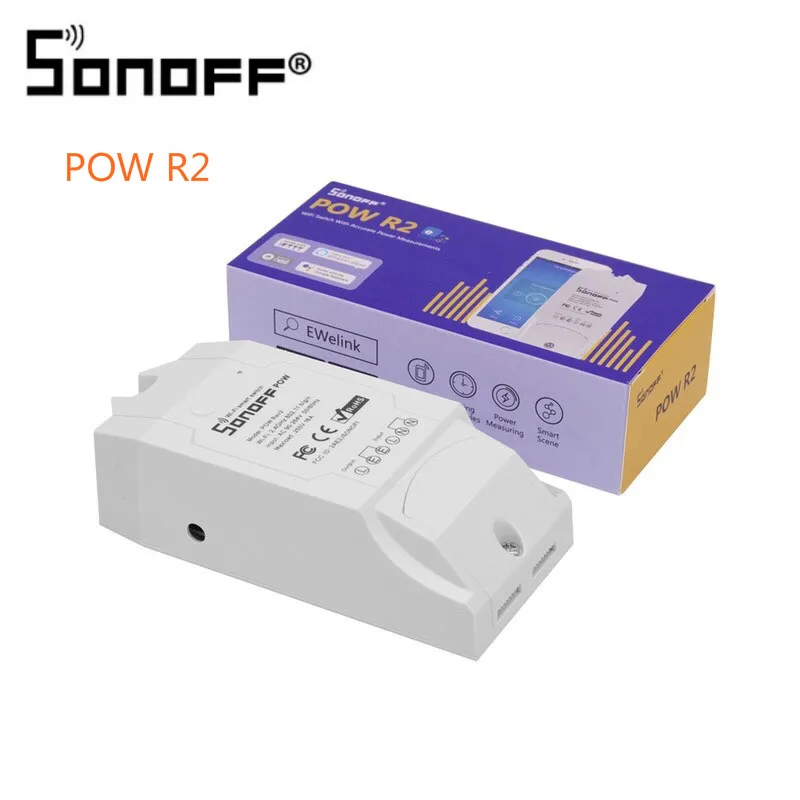 1~5PCS SONOFF Pow R2 ITEAD 15A/3500W WiFi Smart Remote Control Switch White Y5J2 