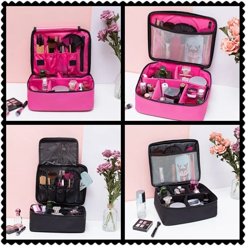 Professional Large Makeup Bag Cosmetic Case Storage Handle Organizer Travel Suitcases Dropshipping Fornecedores | Багаж и сумки