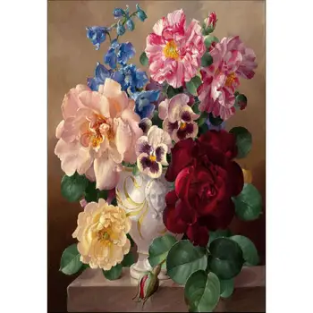 

Diamond-Painting 5D Full Drill Embroidery Art Pink Flowers Cross-Stitch Kit Decor Gifts Kits Art