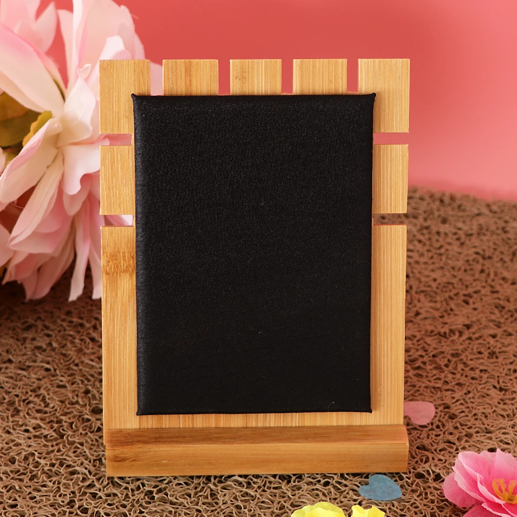 

Bamboo Wood Velvet Display Board Stand Holder Rack Organizer for Jewery Necklace Chains Earrings Elegant Showcase