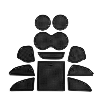 

11 Pcs Anti-Dust Cup Holder and Door Mat Center Liner Accessories for Dodge Charger 2011-2020