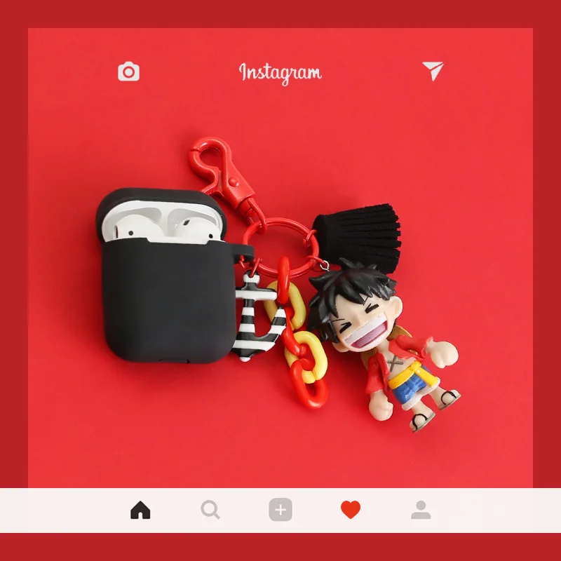 Аниме one piece Luffy чехол Silcone Защитная фигурка брелок кулон аксессуары Bluetooth беспроводной чехол для наушников