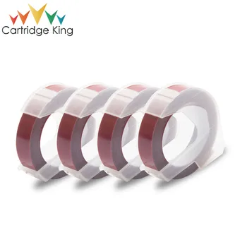 

4Rolls 9mm 3D Embossing PVC Label Tapes Compatible for Motex E101 Label Makers for Dymo 1610 1880 12965 Manual Label printers