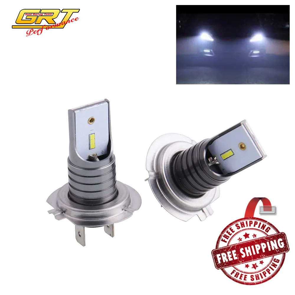 2pcs LED High Bright 6000K LED Decoding Fog Lamp White 12V H7 Universal