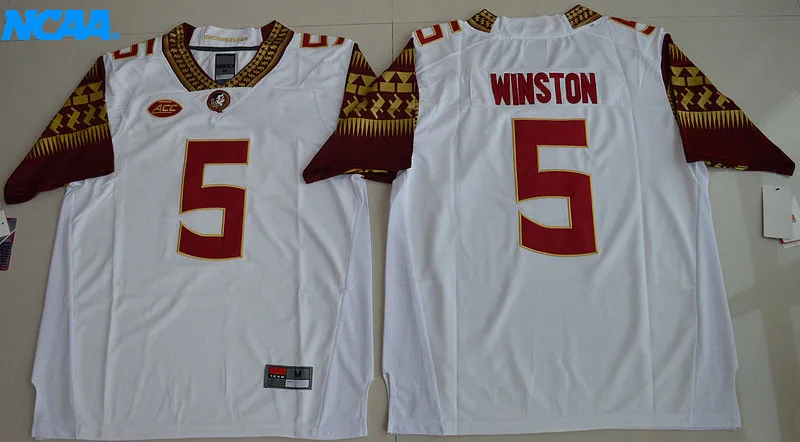Новое поступление, высокое качество, Jameis Winston#5, футболки для колледжа, ограниченная серия, майки, S-XXXL - Цвет: 1